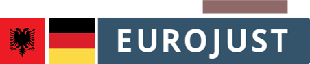 Flags of AL, DE, logo of Eurojust